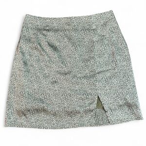 SAGE THE LABEL Anthropologie green silky mini skirt size xs